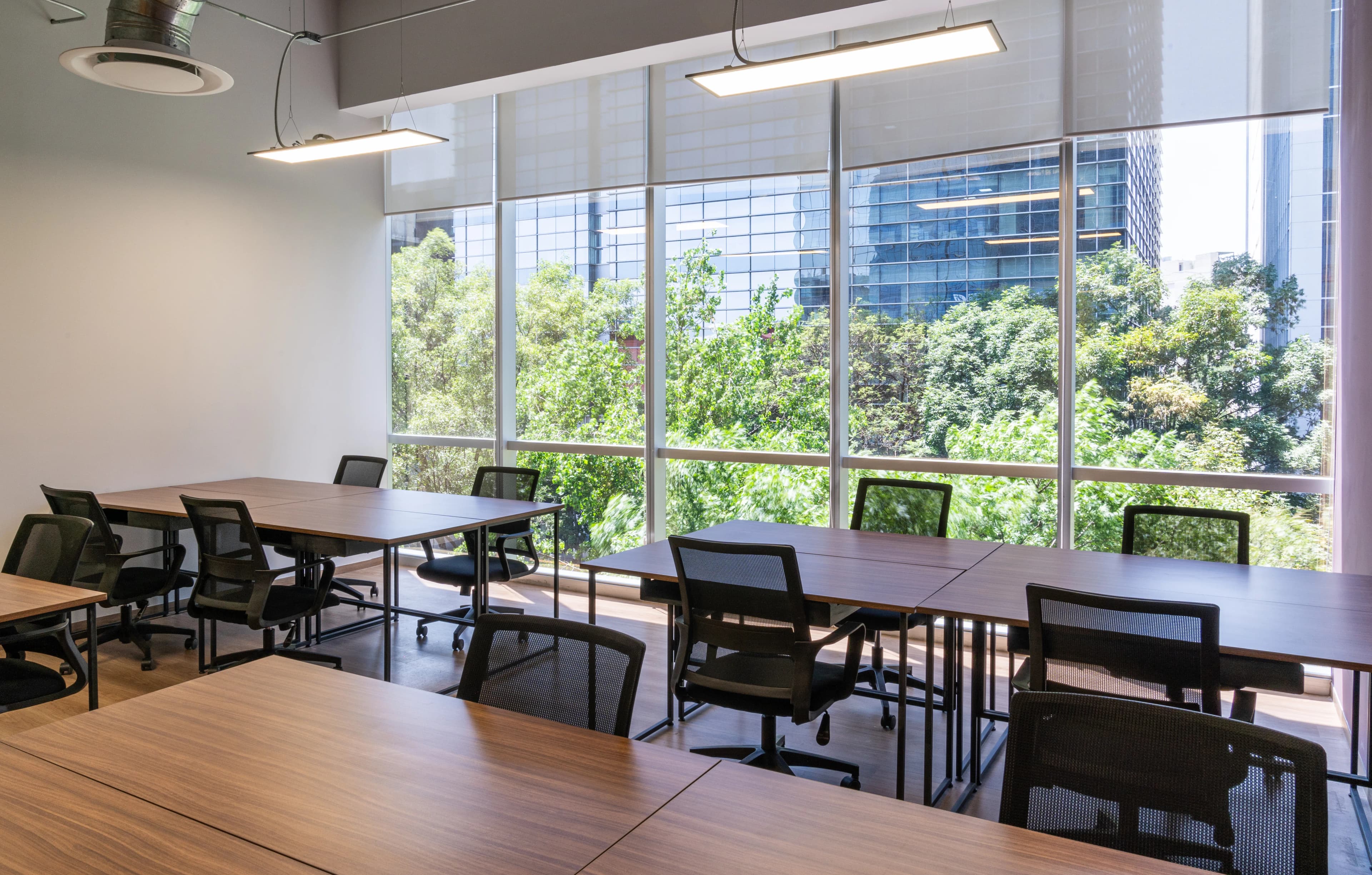 Furnished private office with panoramic city views