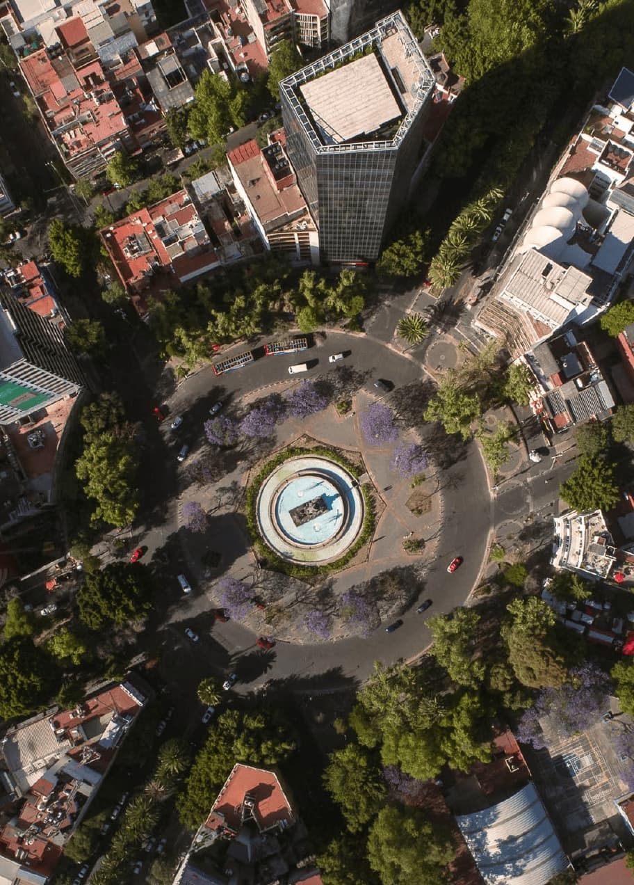 Aerial view of the neighborhood where a Flexo location sits